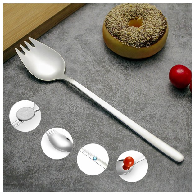 Muỗng đầu Nĩa dài 19cm Bằng Thép Không Gỉ Sáng Loáng Sang Chảnh