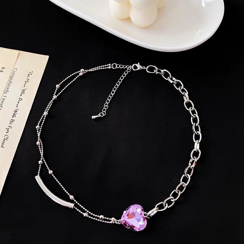 Choker Vòng Cổ Hợp Kim Phối Đá Trái Tim Xinh Xắn Mainia Shop