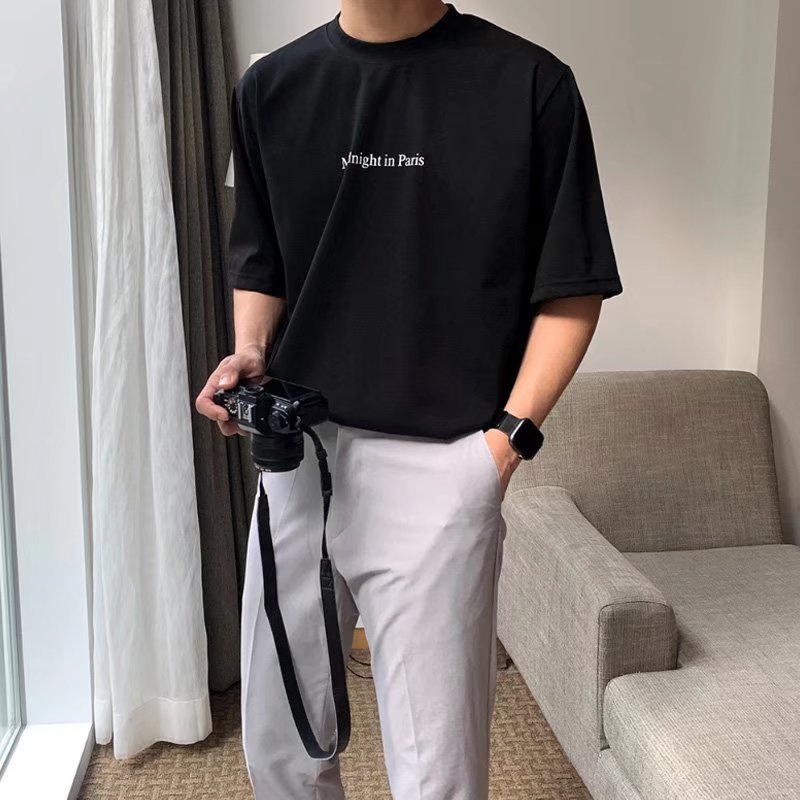 Áo Thun Tay Ngắn Dáng Rộng In Chữ Size M-8XL Thời Trang Mùa Hè Cho Nam