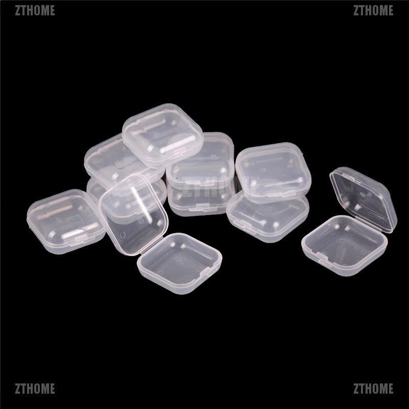 Set 10 hộp nhựa trong suốt đựng trang sức nhỏ gọn
