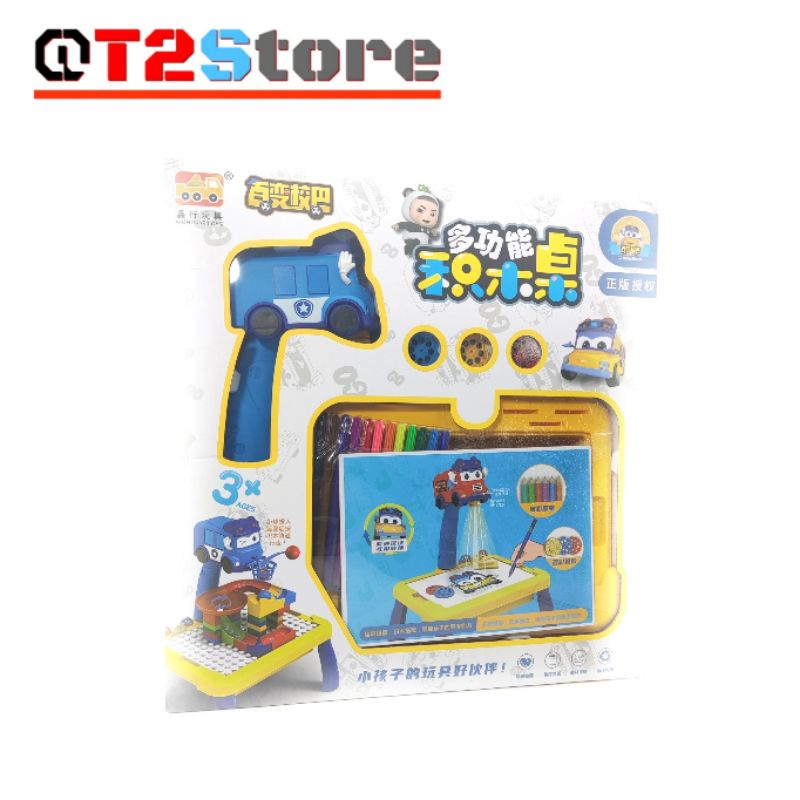 Bàn vẽ có đèn chiếu sáng kết hợp bàn lego 2in1 cho bé