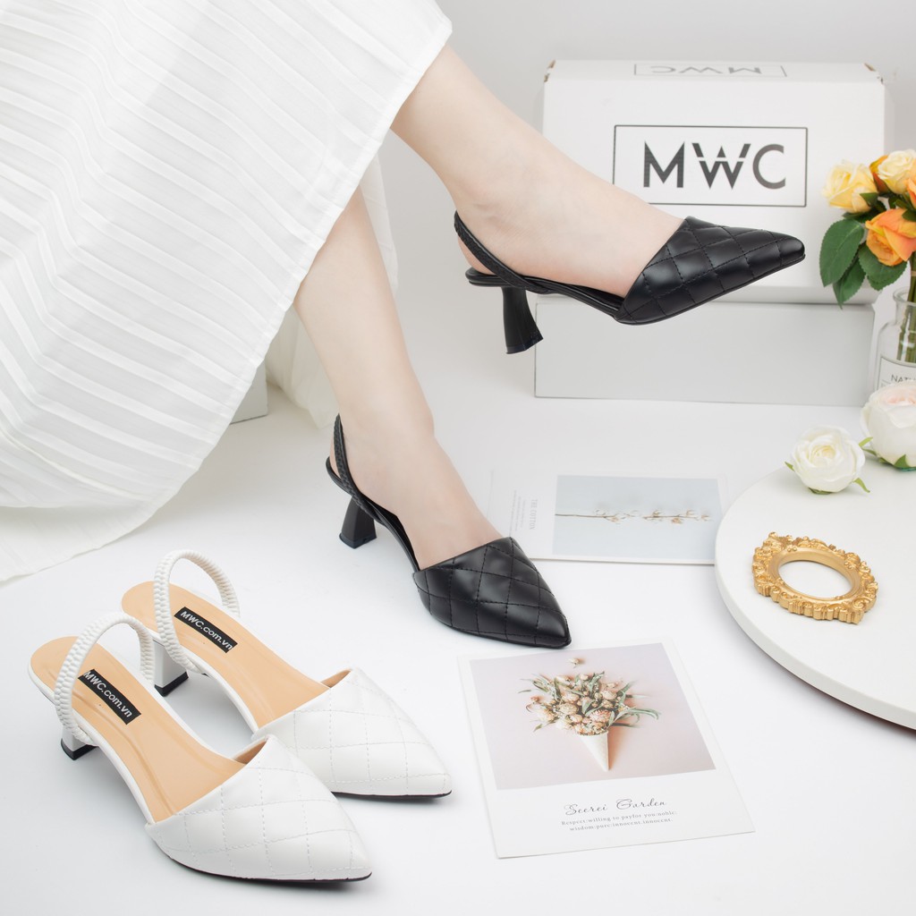 Giày Cao Gót MWC Quai Hậu Đế Cao 5cm Mũi Nhọn NUCG-3952