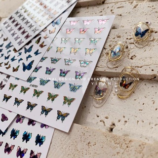 Sticker bướm phản quang trang trí nail / móng tay