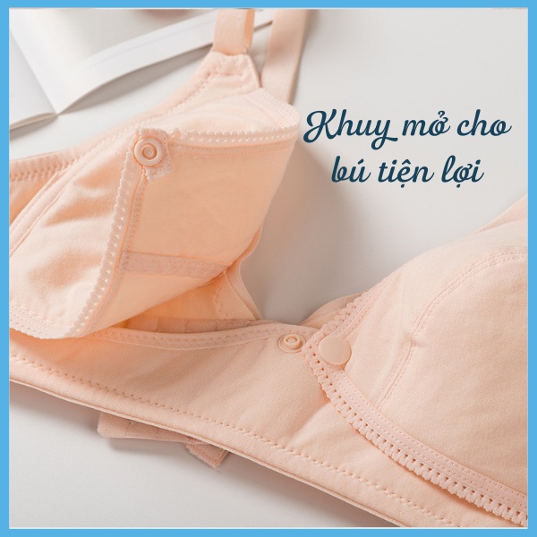 Áo Lót Cho Con Bú Khuy Mở Ngang | Áo Lót Bầu | Cotton Mềm Mại | Đệm Mỏng | R06 Hàng Trung Quốc