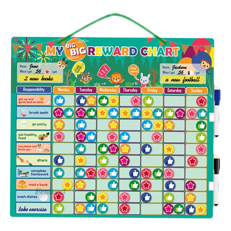 [Fenteer1] Bảng Phép Khen Thưởng Từ Tính Sáng Tạo Có Thể Tái Sử Dụng Cho Trẻ