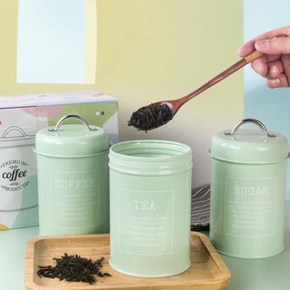 bộ hộp sắt đựng đường, cafe