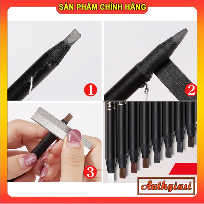 Chì xé kẻ mày cứng xịn chống nước gảy phẩy sợi Haozhuang Make Up Milano Eyebrow Pencil