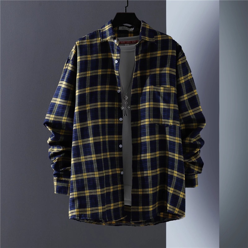 Áo Sơ Mi Dài Tay Phong Cách Hàn Quốc Thời Trang Xuân Thu 3 Màu Tùy Chọn S-3XL Cho Nam