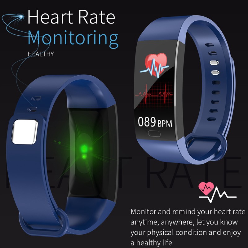 Big OLED Color Screen Waterproof Fitness Tracker Heart Rate Blood Pressure Blood Oxygen Monitor Smartband