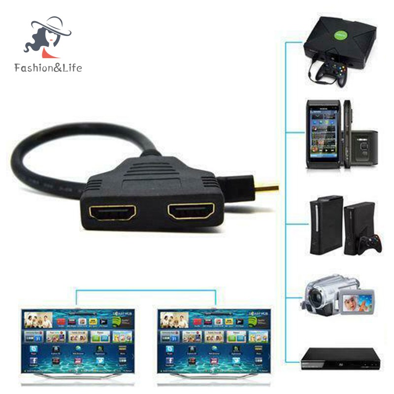 Tcxl. Cáp Chia Cổng HDMI 2.0 4K 1 Đầu Vào 2 Trong 1 Sang 2 Cổng Cái UHD Cho TV