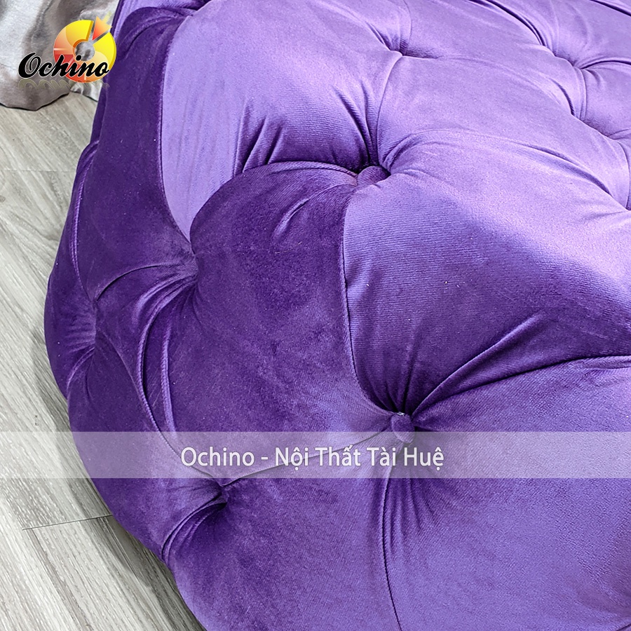 Đôn Tròn decor cho shop hoặc phòng ngủ mẫu Nhún cổ điển Cao Cấp size 80cm và 1m ( có sẵn)