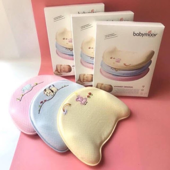 Gối chống méo, bẹp đầu Babymoov an toàn khi sử dụng cho trẻ sơ sinh