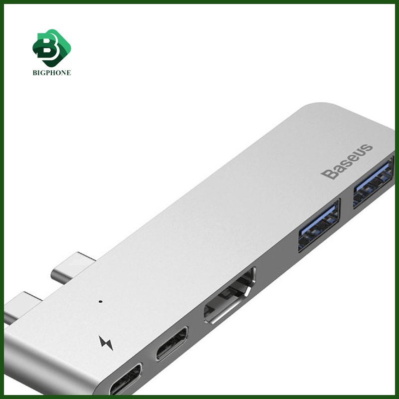 [Mã SKAMPUSHA7 giảm 8% đơn 250k]Bộ chuyển đổi Baseus Dual Type C ra USB3.0/HDMI/Type-C - Hàng chính hãng (Gray)