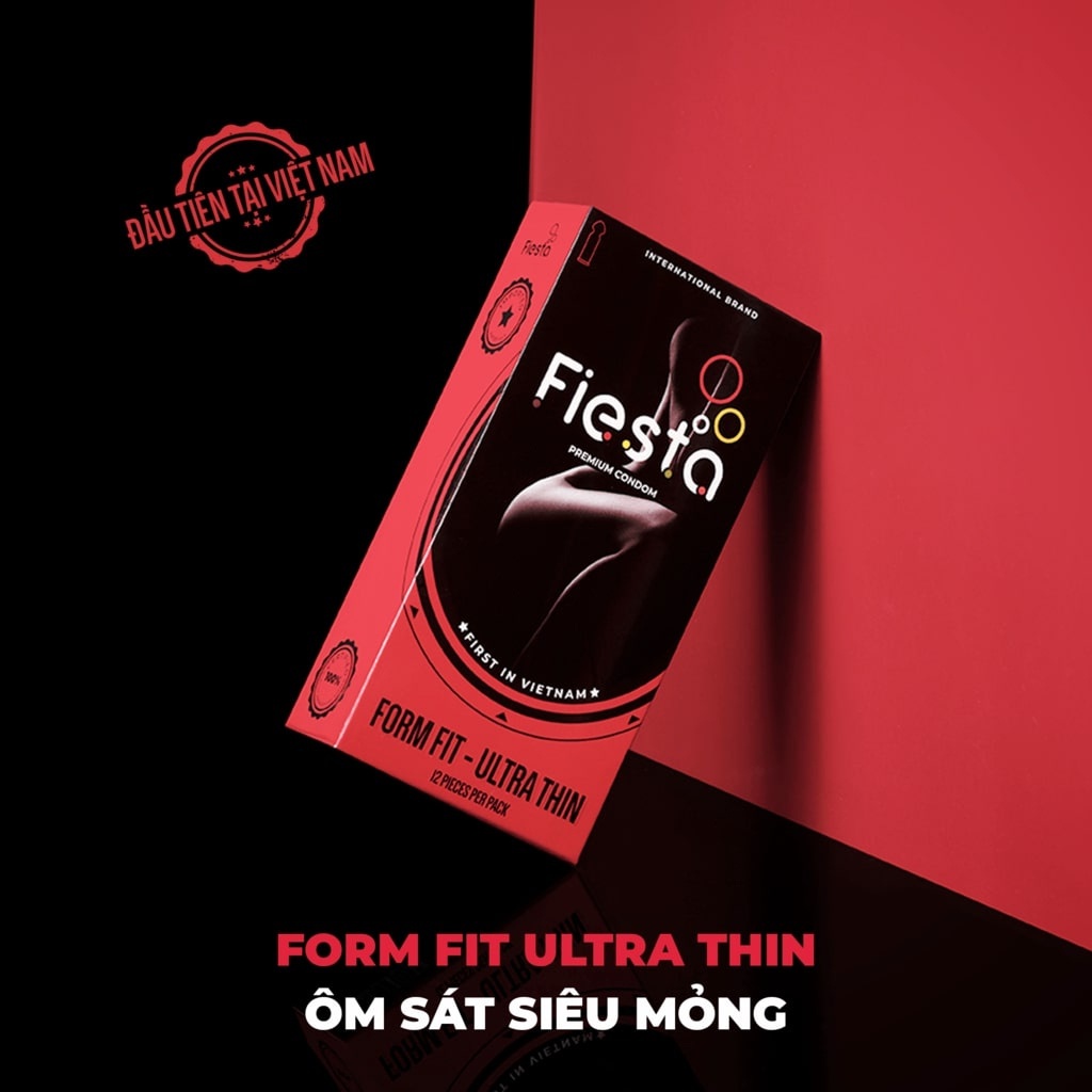 Bao Cao Su Fiesta Form Fit Ultra Thin Ôm Sát Siêu Mỏng Nhiều Gel Bôi Trơn – Hộp 12 Cái- Happy Man