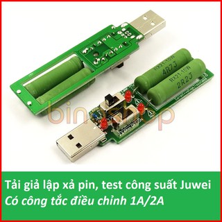 Tải Giả Lập 1A/2A Dùng Test Pin Sạc Dự Phòng, Cốc Sạc, Xả Nhanh Điện Áp Pin