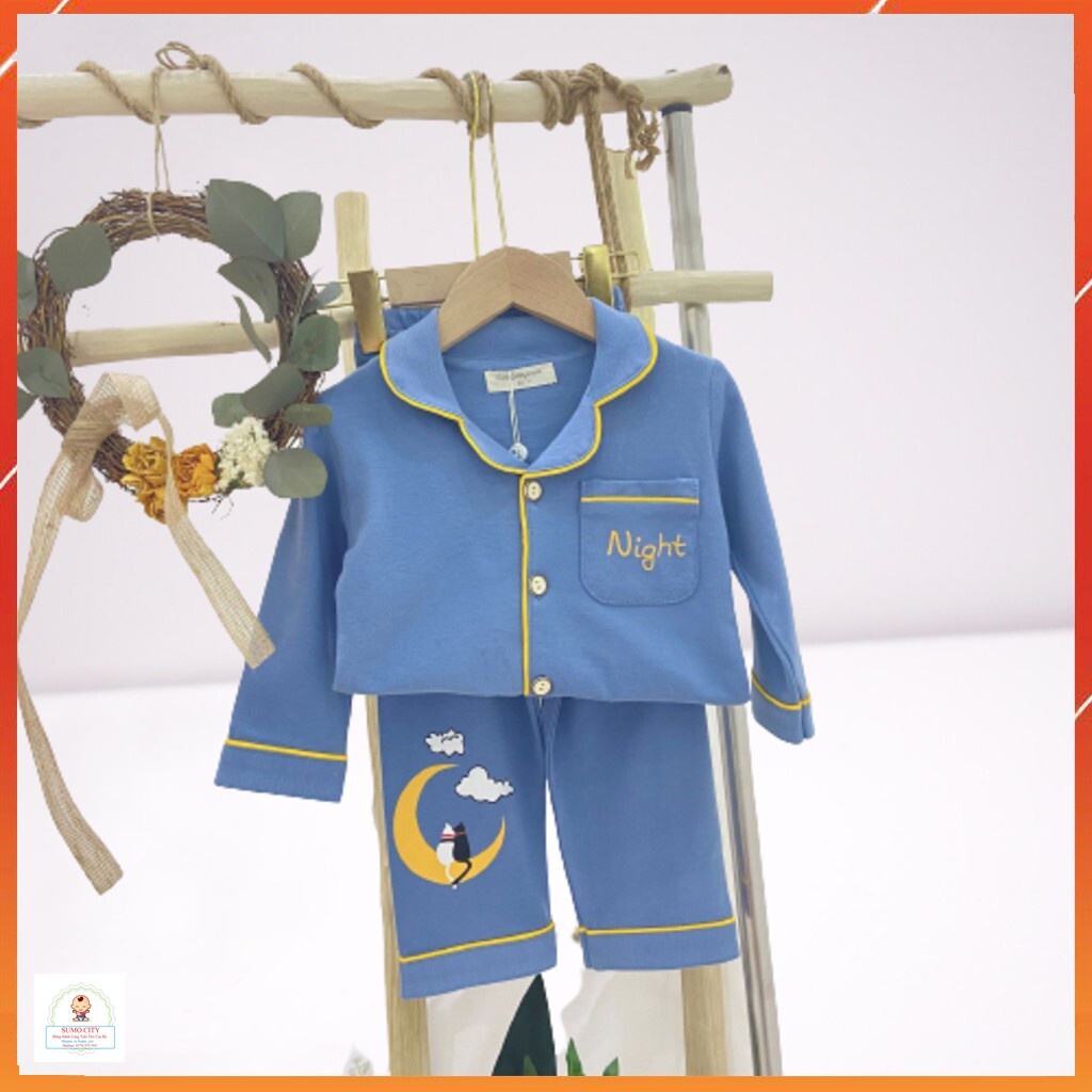 Đồ bộ Pijama bé trai lụa dài cho bé Kangmin KIDS , quần áo bé trai bé gái QATE03, đồ ngủ pizama cho bé từ 6-28kg