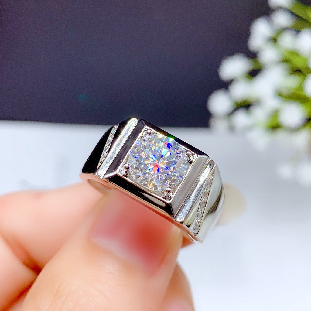 Nhẫn mạ bạc 925 đính kim cương giả CCB234 thời trang cho nam