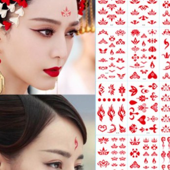 Tờ Hình Xăm Dán Tattoo Xăm Nước Tha Thu MÀU ĐỎ