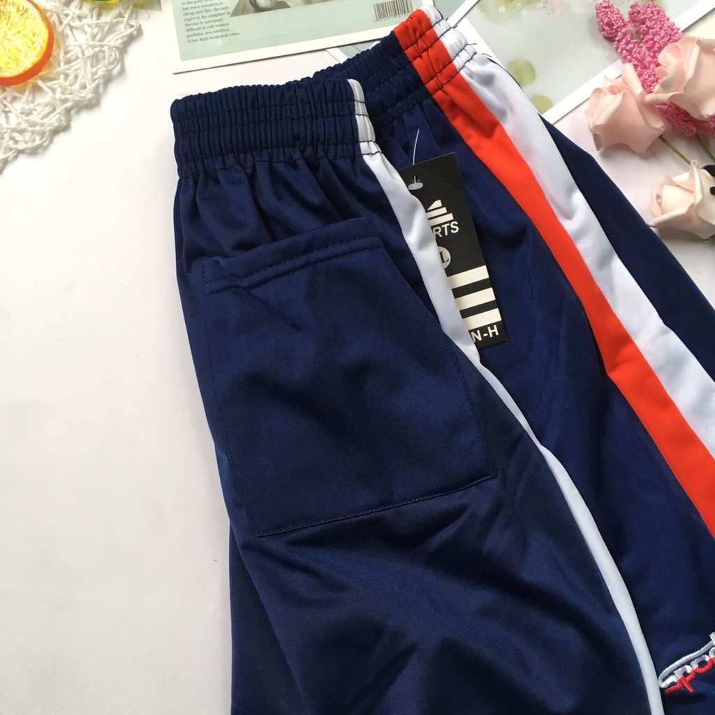 Quần đùi sọt nam thể thao mặc nhà thun phối 2 sọc - SIZE XL từ 58kg-65kg - QDN01 | BigBuy360 - bigbuy360.vn