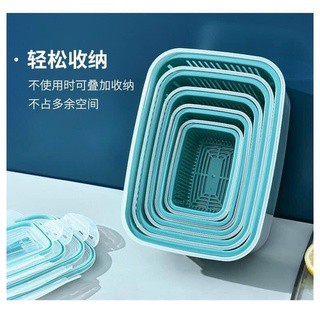 Set 5 Bộ Hộp Đựng Đồ Tủ Lạnh Kèm Rổ Đa Năng Có Nắp Đậy Cao Cấp