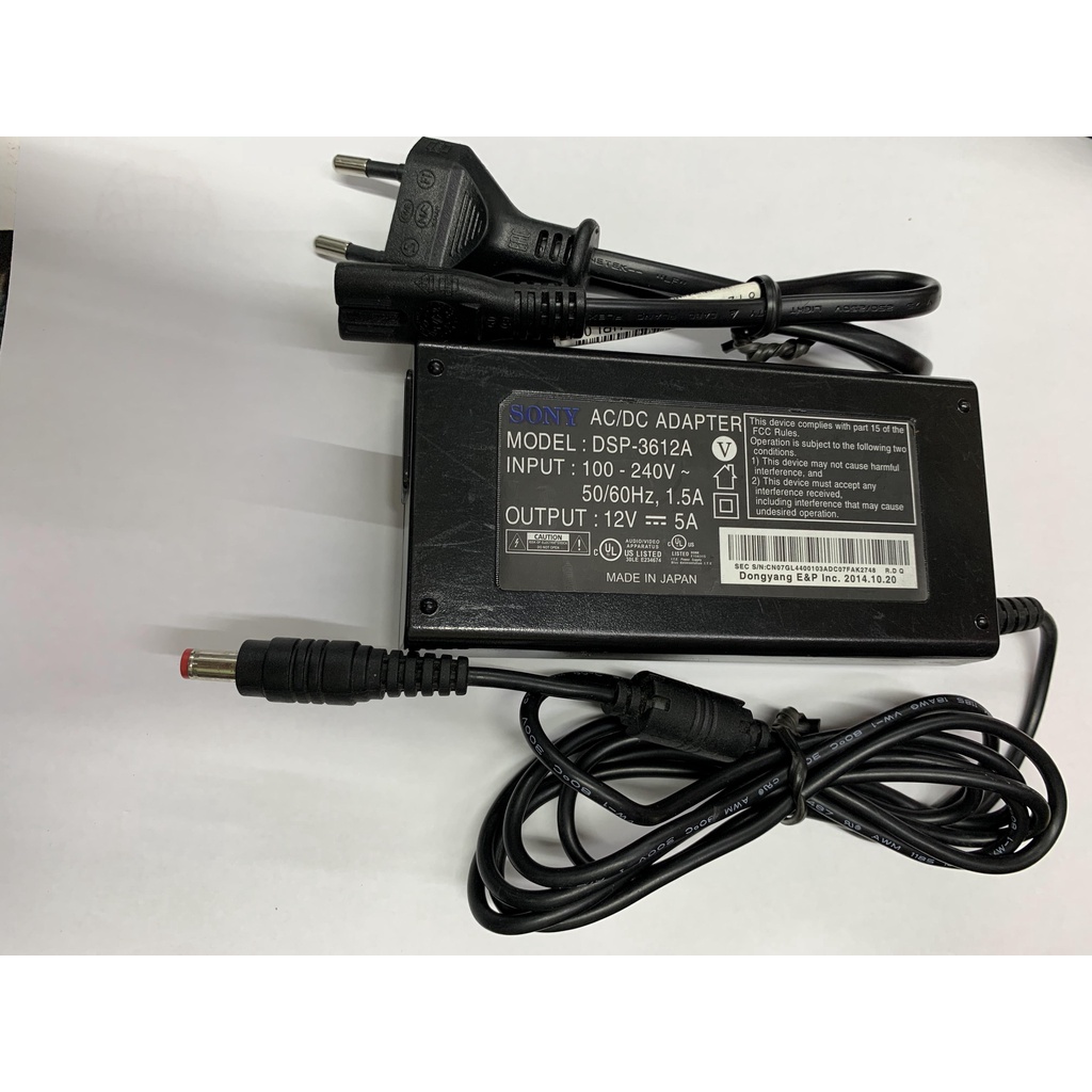 Adaptor Sony đèn led 12V 5A chính hãng jack 5.5mm x 2.1mm