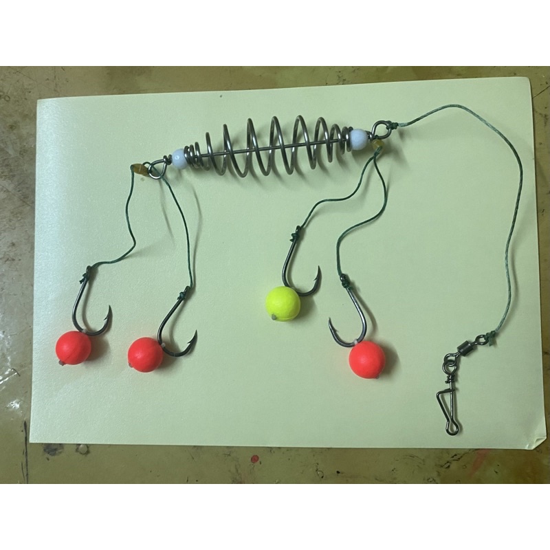 Hạt xốp boilie 8,5mm 100 hạt 2 màu kèm dây vào hạt