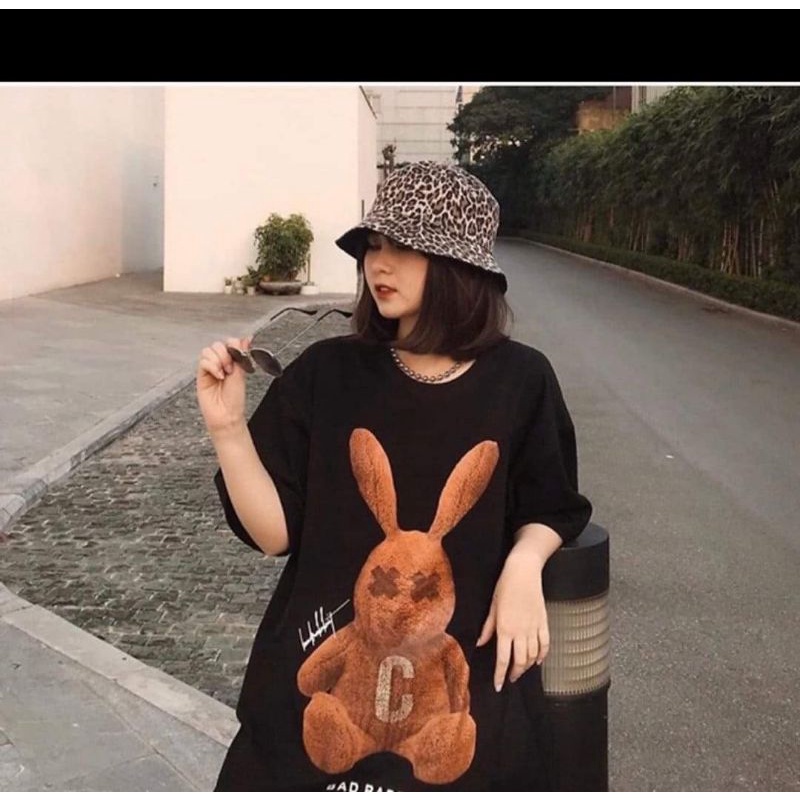 Áo phông tay lỡ Thỏ C cực đáng yêu