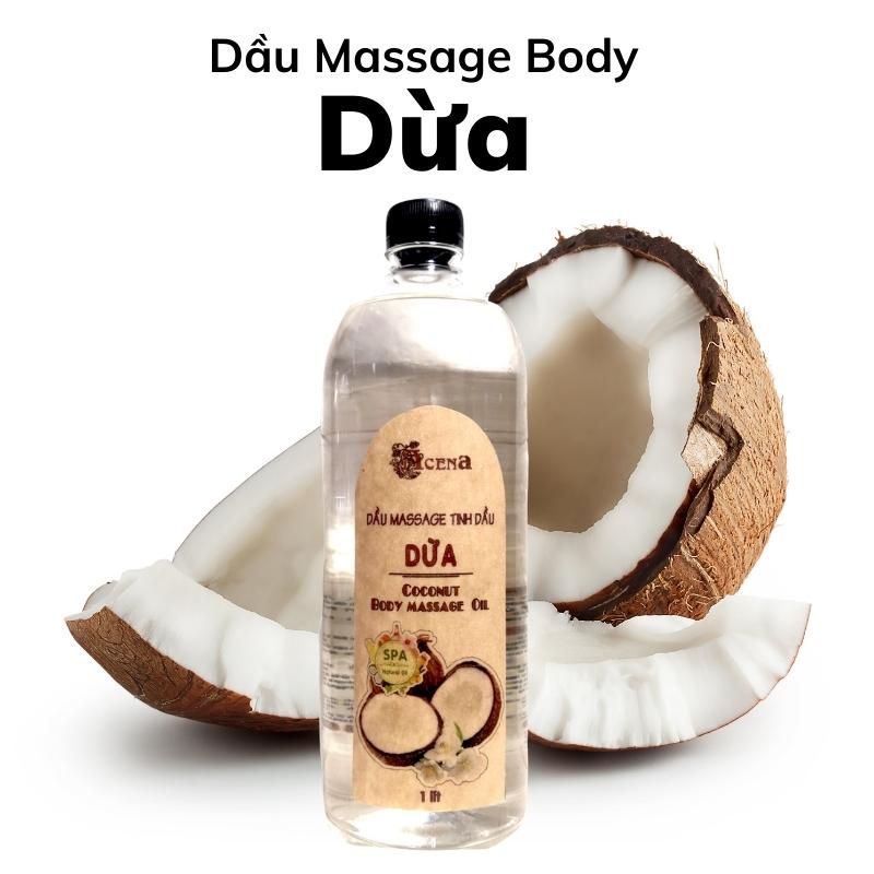 Dầu Massage Body Hương Dừa 1000ml Trơn Tay, Mùi Thơm Thư Giãn Dễ Chịu, Chất Lượng Chuẩn Spa 5 Sao, Dễ Sử Dụng