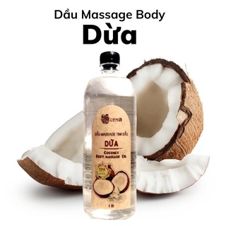 Dầu Massage Dừa ACENA 1000ml Vitamin E, Dưỡng Da Căng Mịn Trắng Sáng