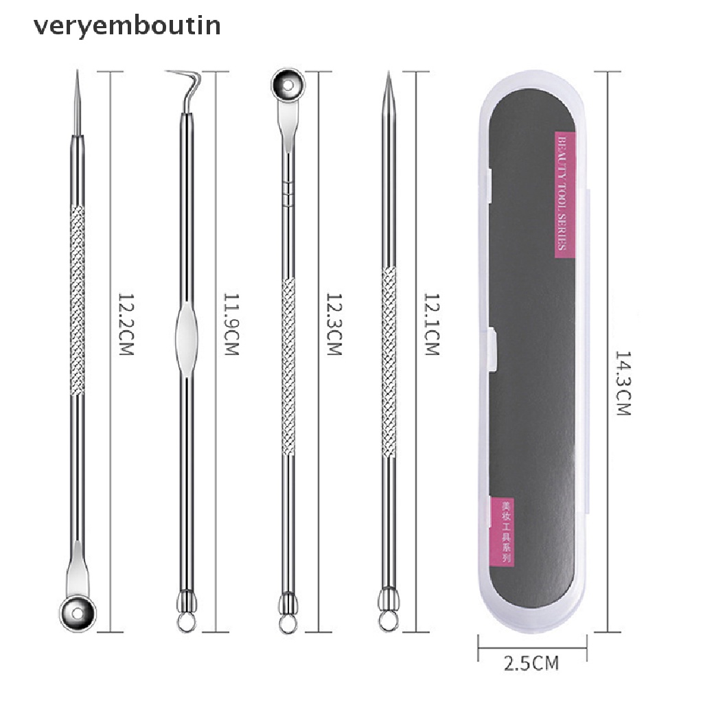 [Hàng mới về] Set 4 dụng cụ nặn mụn đầu đen chăm sóc da mặt