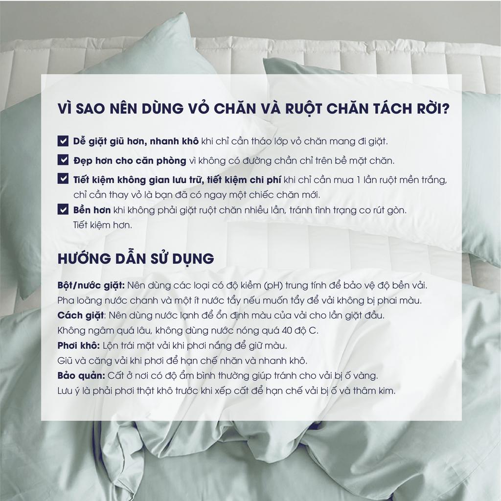 Bộ chăn ga Changmi Bedding 100% Cotton Sateen Xanh Mint Cao Cấp Hàn Quốc thoáng mát, siêu bền