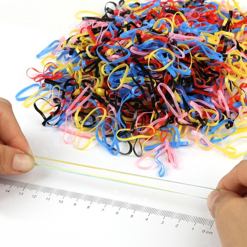 500 sợi thun buộc tóc nhiều màu