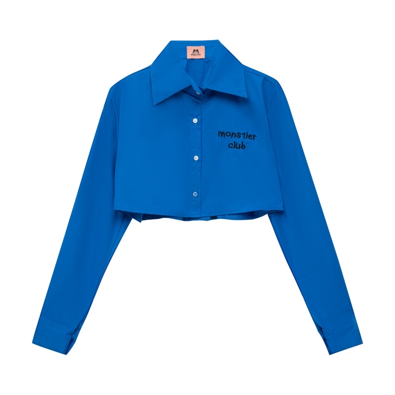 Áo Sơ Mi Siu Croptop - Thêu Chữ Monstier - Monstier Popin Cropped Shirt