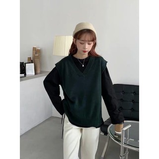 Áo gile len nhiều màu basic ulzzang Hàn Quốc [Yannie]