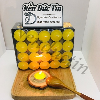 Hộp 100 viên nến Tealight cao cấp Đức Tín cháy 2,5 đến 3h không khói không mùi