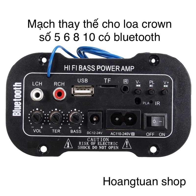 Mạch loa crown 5 6 7 8 có bluetooth( có video shop lắp crown 8 đế tròn).