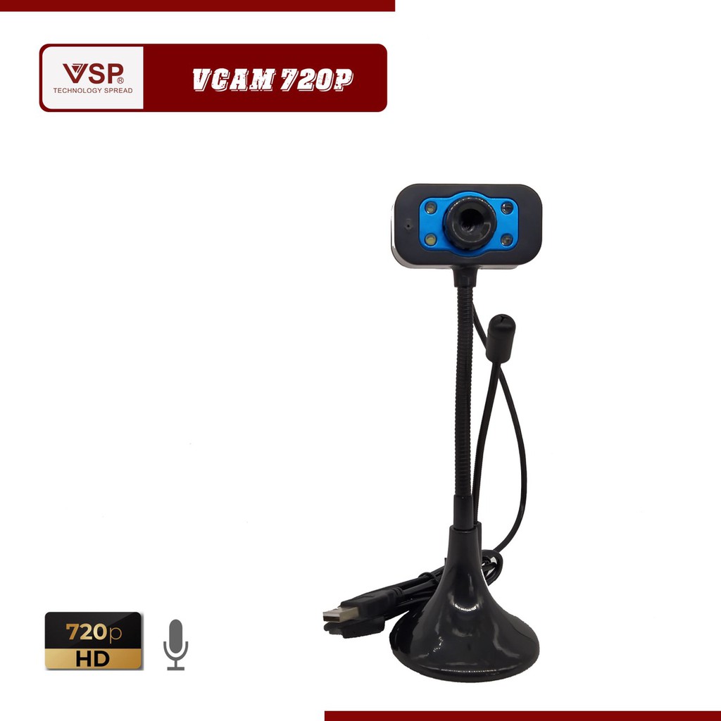 [HÀNG CHÍNH HÃNG] Webcam VCAM HD 720p - Webcam VCAM HD 720p  Tích hợp Micro, Có Đèn trợ sáng, Chân Cao | BigBuy360 - bigbuy360.vn