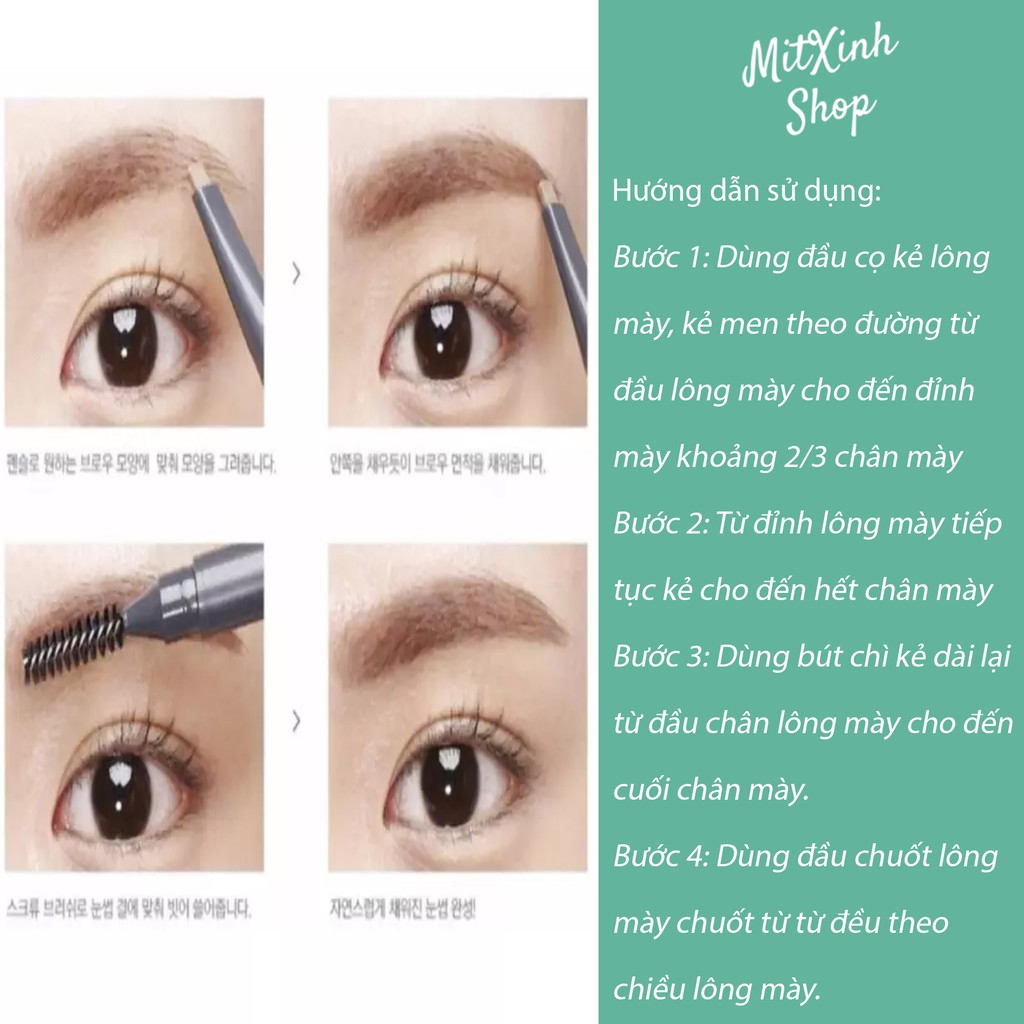 [HÀNG AUTH] CHÌ KẺ MÀY THE FACE SHOP - Chì Kẻ Mày 2 Đầu The Face Shop Designing Eyebrow Pencil