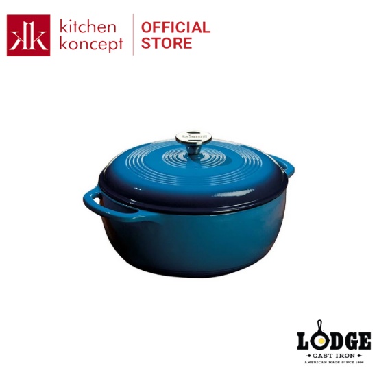 Nồi gang phủ men Lodge - Màu xanh đen 5.6L