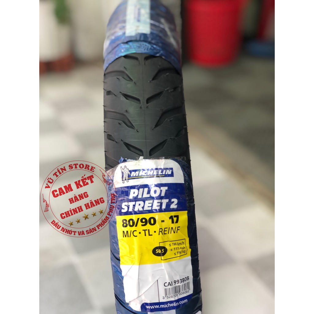 Vỏ Xe Máy Michelin Pilot Street 2 80/90-17 TL/TT