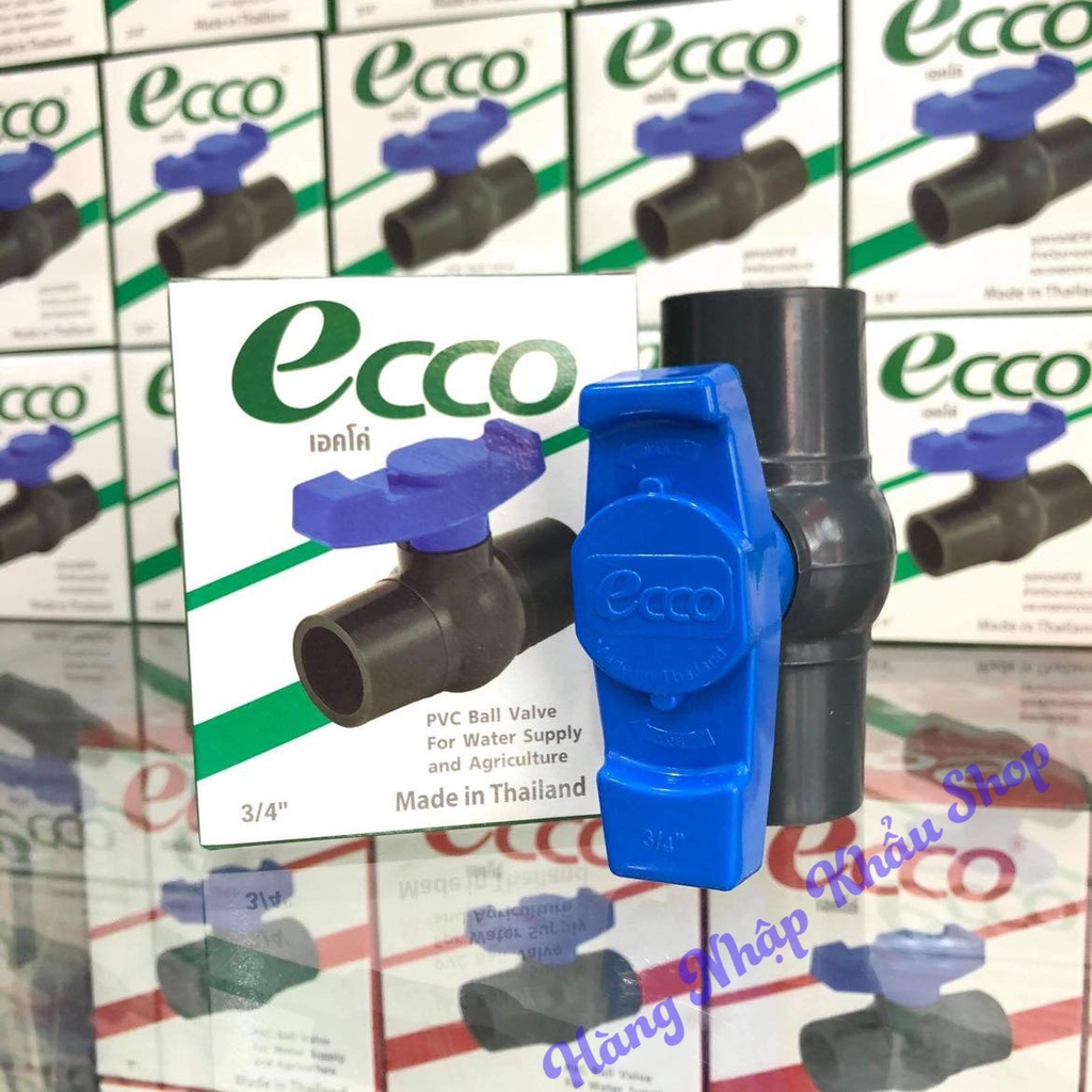 Bộ 2 van nước Ecco phi 21 &amp; 27 nhập khẩu từ Thái Lan