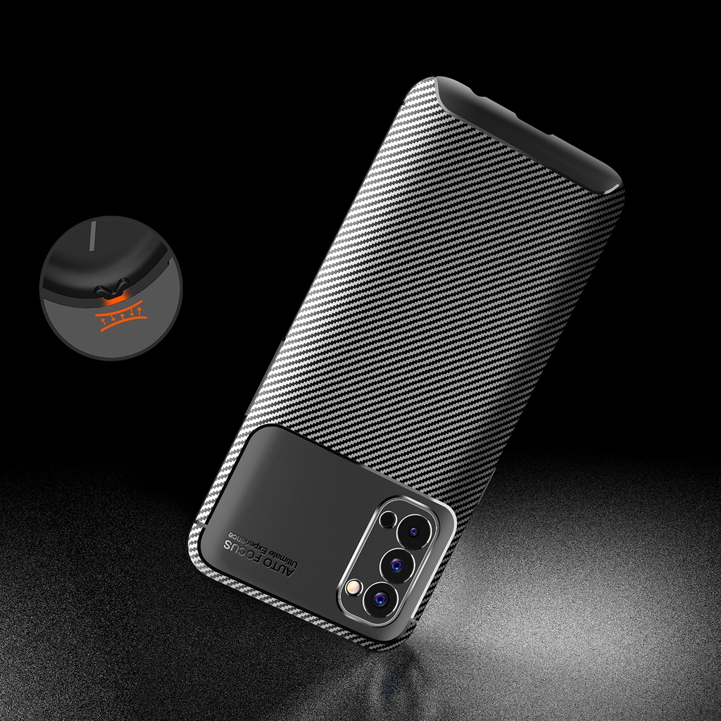 Ốp Điện Thoại Silicone Mềm Dệt Sợi Carbon Cho OPPO A76 A96 Reno 5 7 7Z 4G 5G Realme C31
