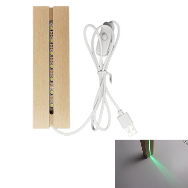 Đế Gỗ Trưng Bày Trang Sức Hình Chữ Nhật Có Đèn Led