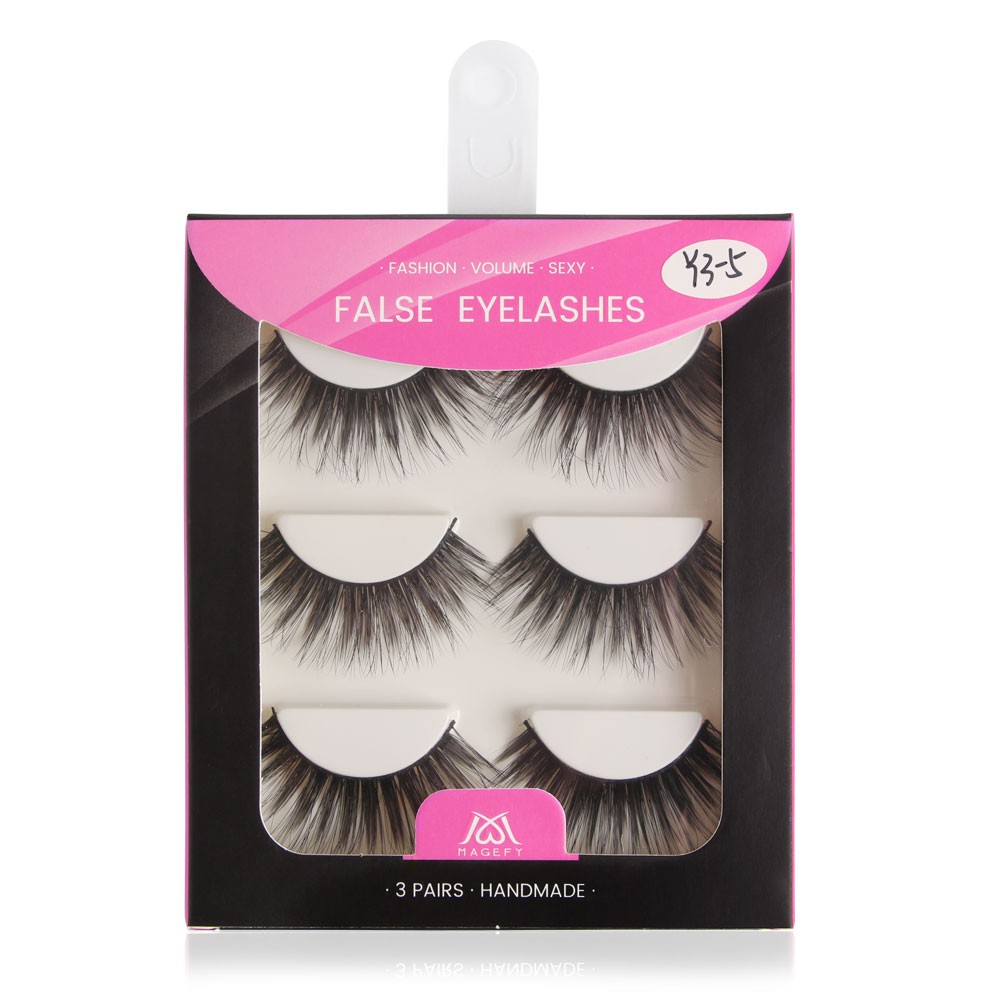 Lông mi giả MAGEFY 3D dài hơn tự nhiên 3 cặp lông mi