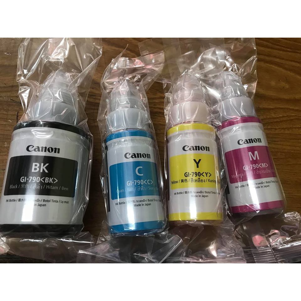 Bộ mực 4 màu Canon GI-790 Bk,C, M,Y cho máy Canon G1000, G2000, G3000, G1010, G2010