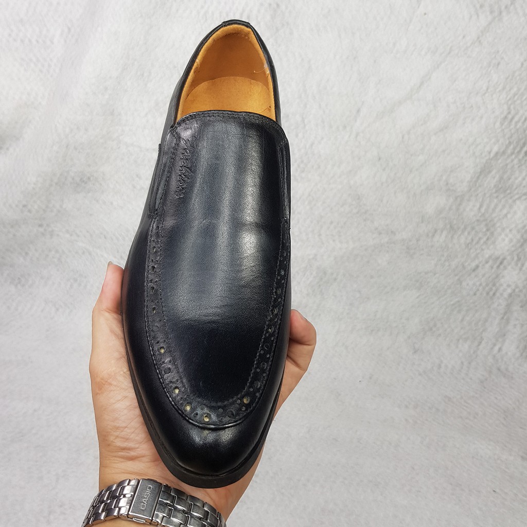 Giày lười nam da bò Giày Công Sở nam Giày tây nam Đẹp Thời trang Doanh nhân Kinh doanh Cao cấp Giá rẻ Da Bò L-4 đen