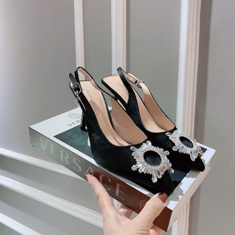 ❄️ Sangdal bít mũi khóa mặt trời gót nhọn 9cm