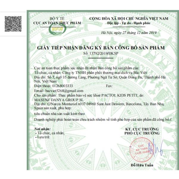 [GIÁ GỐC] Pactol KIDS Petit cho bé ăn ngon và khỏe hơn chai 150ml