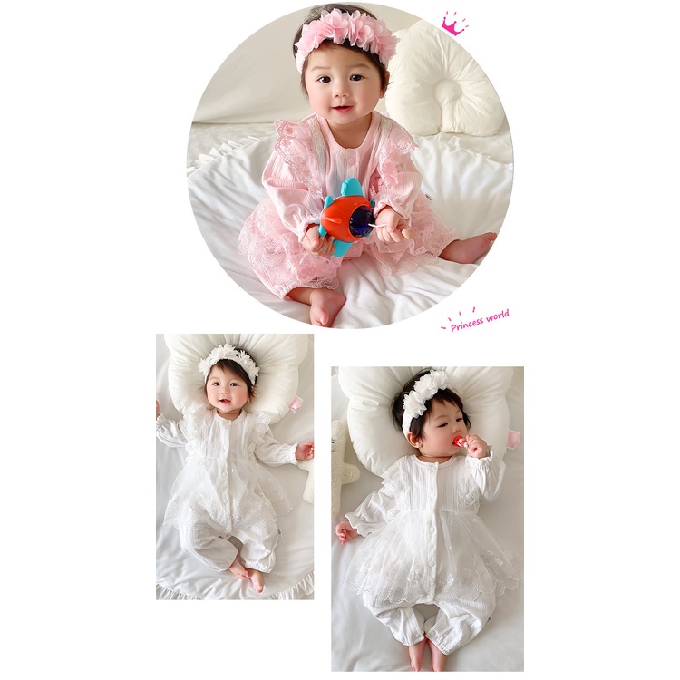 Body nơ công chúa cho bé gái 3-13kg  - Tặng Quà - Đầy Tháng - Thôi nôi