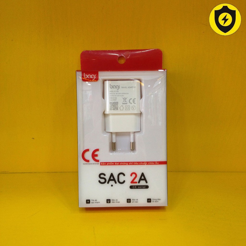 Củ sạc nhanh 5V - 2A Bagi CE- M52 (Có chứng chỉ Châu Âu - CE)